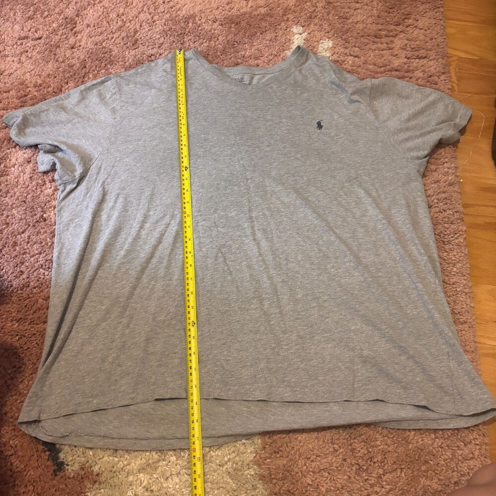 Polo Ralph Lauren VNeck TShirt Mens 2XB Gray Short Sleeve SUPER SOFT 100% Cotton - Picture 7 of 7